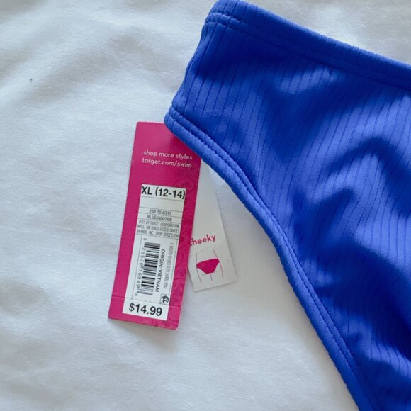 Xhilaration NWT Blue Cheeky bikini bottoms XL women's swimsuit - Picture 6 of 9